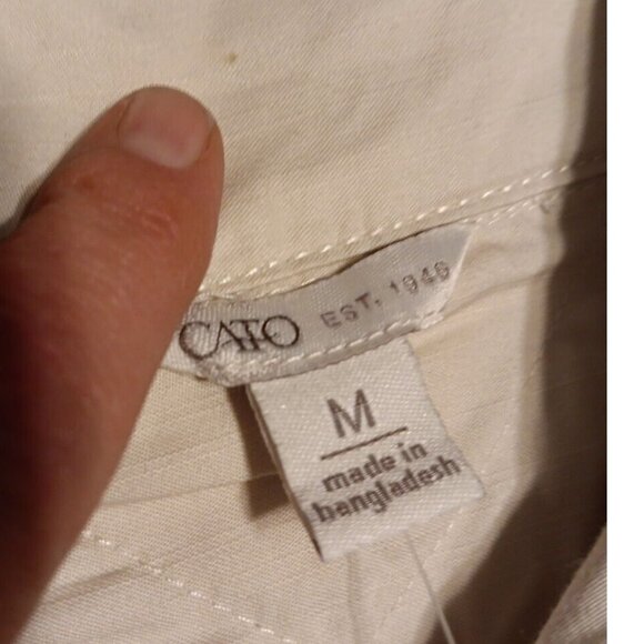 Cato Juniors M Jacket Button Up Tan Long Sleeve 100% Cotton Pocket Sportswear - Picture 8 of 9